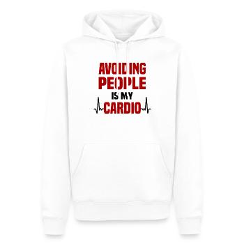 Misanthrope Antisocial Introverti - Sweat à capuche Premium bio Homme - blanc - Devant - Nico (187cm)
