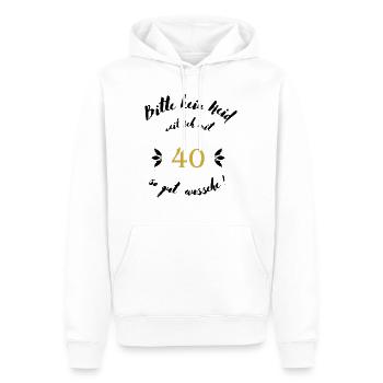 40er Schwarz - Männer Premium Bio Hoodie - Weiß - Vorne - Nico (187cm)