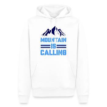 L’aventure en montagne vous appelle - Sweat à capuche Premium bio Homme - blanc - Devant - Nico (187cm)
