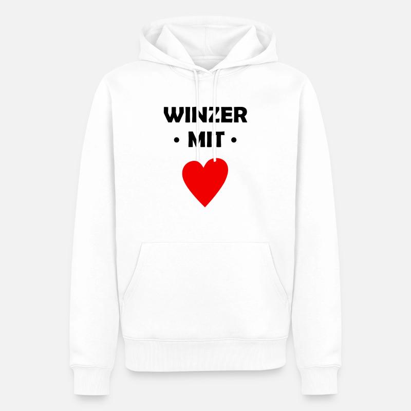 Winzer mit Herz - Männer Premium Bio Hoodie - Weiß