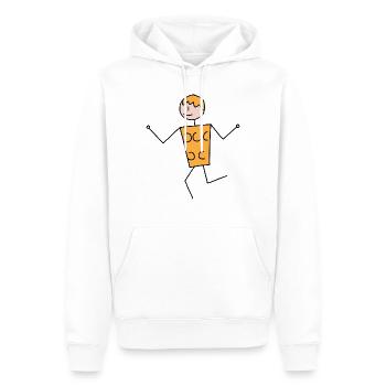 Gelber Schobbtimist - Männer Premium Bio Hoodie - Weiß - Vorne - Nico (187cm)