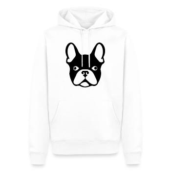 Französische Bulldogge - Männer Premium Bio Hoodie - Weiß - Vorne - Nico (187cm)