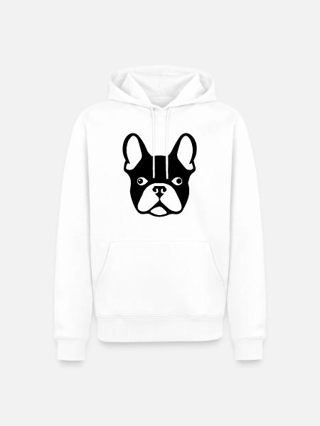 French Bulldog - Men’s Premium Organic Hoodie - white