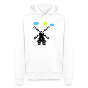 Moulin à vent - Sweat à capuche Premium bio Homme - blanc - Devant - Nico (187cm)
