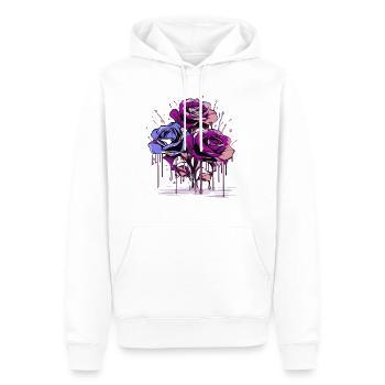 Fleurs Femmes girl power design art femelle rose - Sweat à capuche Premium bio Homme - blanc - Devant - Nico (187cm)