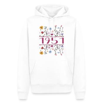 1951 Legendär Seit 1951 Geburtstag 1951 Frauen - Männer Premium Bio Hoodie - Weiß - Vorne - Nico (187cm)