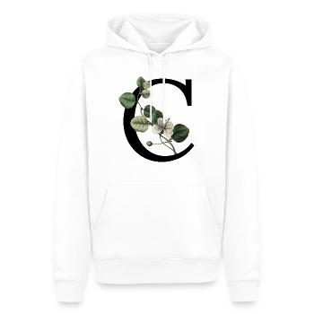 lettre c botanique vert - Sweat à capuche Premium bio Homme - blanc - Devant - Nico (187cm)