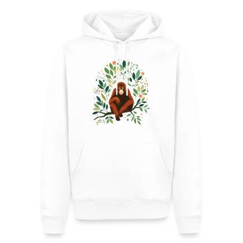 Orangutan - Men’s Premium Organic Hoodie - white - Front - Nico (187cm)