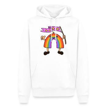 Arc-en-ciel - Sweat à capuche Premium bio Homme - blanc - Devant - Nico (187cm)
