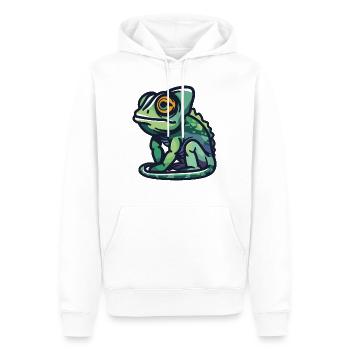 Caméléon - Sweat à capuche Premium bio Homme - blanc - Devant - Nico (187cm)