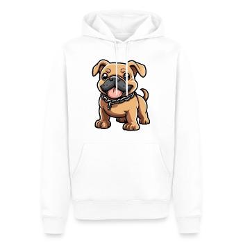 Bouledogue Chien Bande Dessinée Mignon - Sweat à capuche Premium bio Homme - blanc - Devant - Nico (187cm)