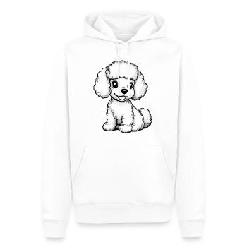 Caniche Chien Bande dessinée Mignon - Sweat à capuche Premium bio Homme - blanc - Devant - Nico (187cm)