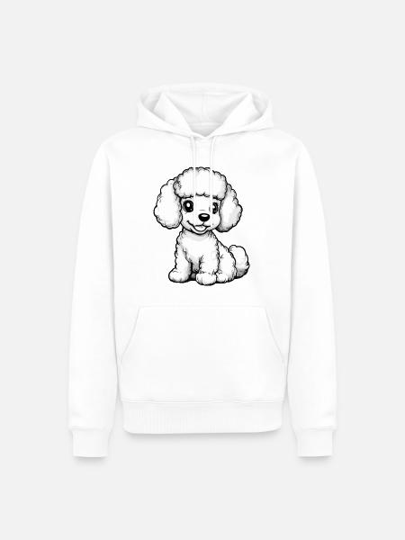 Poodle Dog Comic Cute - Men’s Premium Organic Hoodie - white