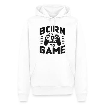 Geboren für das Spiel - Männer Premium Bio Hoodie - Weiß - Vorne - Nico (187cm)