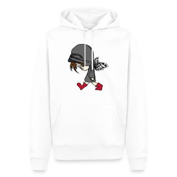dark boy behide the wall - Männer Premium Bio Hoodie - Weiß - Vorne - Nico (187cm)