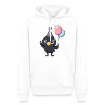 Corbeau Corbeau Anniversaire Bande dessinée Mignon - Sweat à capuche Premium bio Homme - blanc - Devant - Nico (187cm)