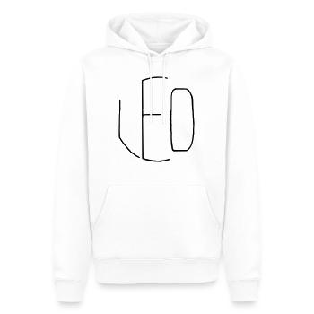 Leo - Männer Premium Bio Hoodie - Weiß - Vorne - Nico (187cm)