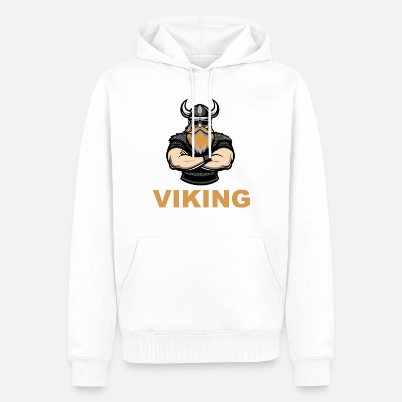 wikinger warrior 1 - Männer Premium Bio Hoodie - Weiß