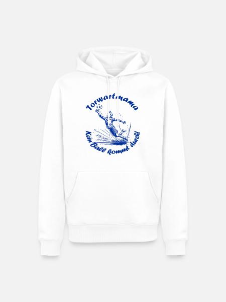 Torwart Mama - blau - Männer Premium Bio Hoodie - Weiß
