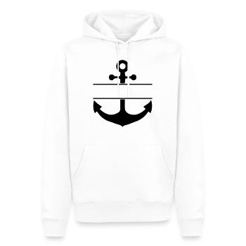Anker mit Textaussparung - Männer Premium Bio Hoodie - Weiß - Vorne - Nico (187cm)