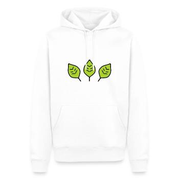 Plante trois feuilles feuille verte naturelle - Sweat à capuche Premium bio Homme - blanc - Devant - Nico (187cm)