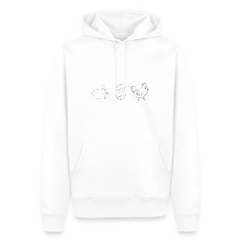 Minimalistische Linienzeichnung Hase, Ei, Huhn - Männer Premium Bio Hoodie - Weiß - Vorne - Nico (187cm)