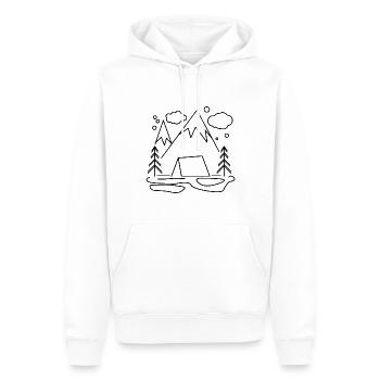 Randonnée en montagne - Sweat à capuche Premium bio Homme - blanc - Devant - Nico (187cm)