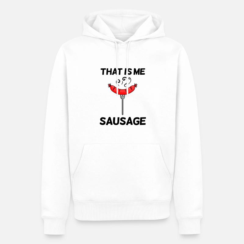 Wurst Spruch lustig - Männer Premium Bio Hoodie - Weiß