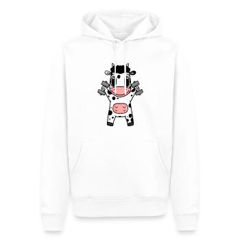 Kuh Fitness Motivation Gym Geschenk - Männer Premium Bio Hoodie - Weiß - Vorne - Nico (187cm)