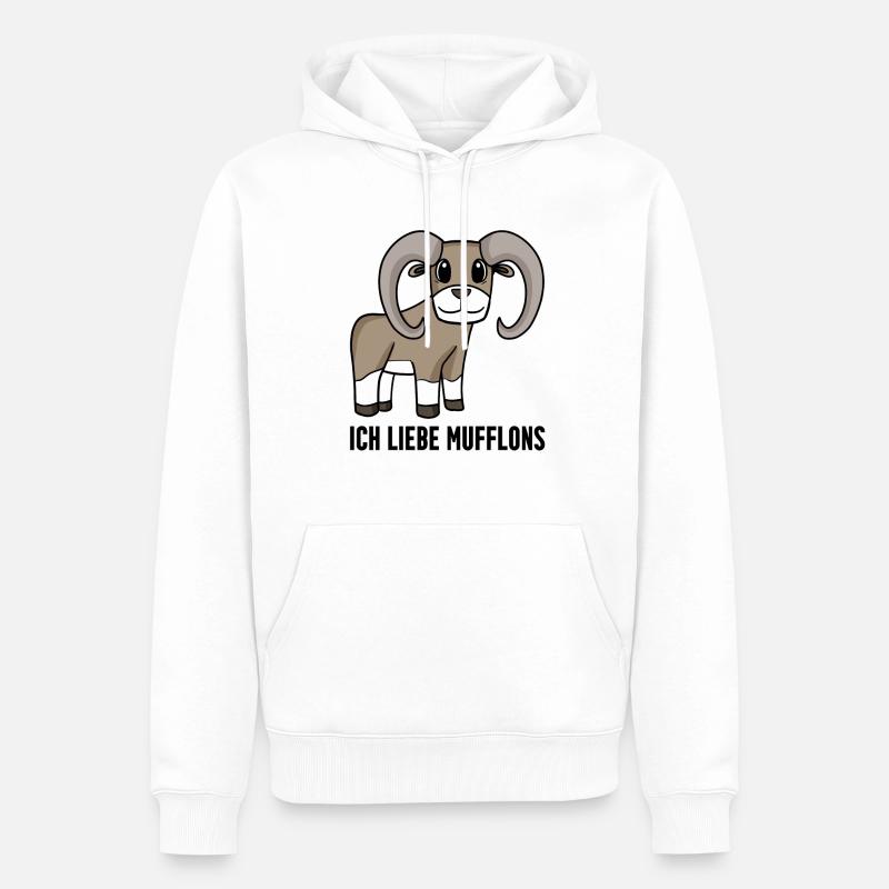 Mufflon Wildschaf - Männer Premium Bio Hoodie - Weiß