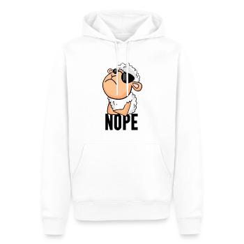 Mouton nope drôle - Sweat à capuche Premium bio Homme - blanc - Devant - Nico (187cm)