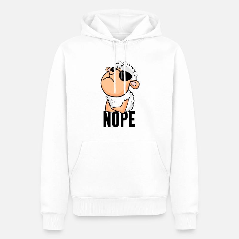Mouton nope drôle - Sweat à capuche Premium bio Homme - blanc