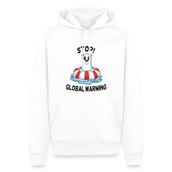 Changement climatique Protection du climat - Sweat à capuche Premium bio Homme - blanc - Devant - Nico (187cm)