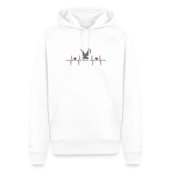 Vol d’aigle Nid d’aigle Mouches Oiseau de proie Oiseau Oiseau Air - Sweat à capuche Premium bio Homme - blanc - Devant - Nico (187cm)