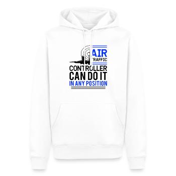 Service de vol du contrôleur de la circulation aérienne - Sweat à capuche Premium bio Homme - blanc - Devant - Nico (187cm)