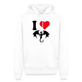 Dragon Dragon Fire Dragon Cave Fire Dragon Dragon - Men’s Premium Organic Hoodie - white - Front - Nico (187cm)