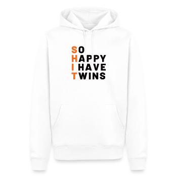 Jumeau Papa Jumeaux Père Grossesse - Sweat à capuche Premium bio Homme - blanc - Devant - Nico (187cm)