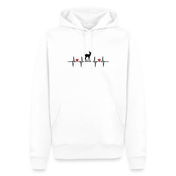 Hirsche Hirschkuh Reh Rehe Rehbock Wald, Forst Ge - Männer Premium Bio Hoodie - Weiß - Vorne - Nico (187cm)
