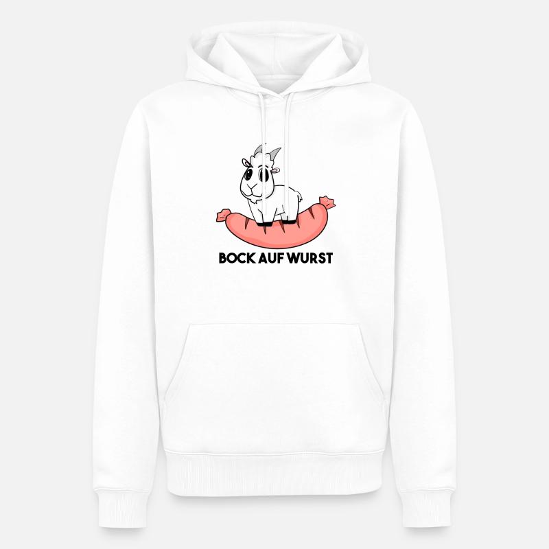 Bock auf Wurst - Ziege Ziegenbock - Männer Premium Bio Hoodie - Weiß