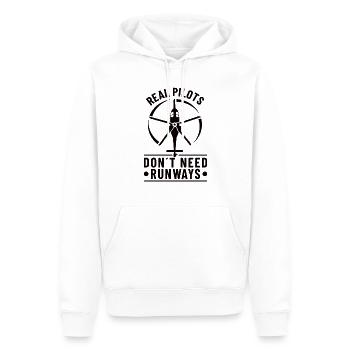 Hélicoptère Pilote Aviation Hélicoptère Papa Compagnie Aérienne - Sweat à capuche Premium bio Homme - blanc - Devant - Nico (187cm)