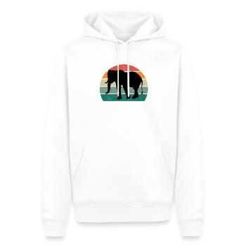 Eléphant Pachyderme Proboscis Afrique Trompettes Éléphant - Sweat à capuche Premium bio Homme - blanc - Devant - Nico (187cm)