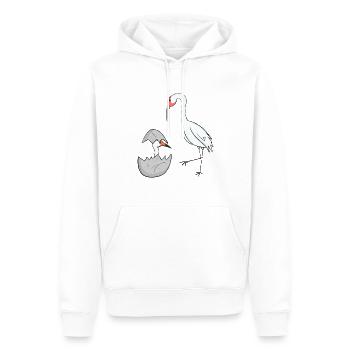 Kranich mit Baby Kranich - Männer Premium Bio Hoodie - Weiß - Vorne - Nico (187cm)