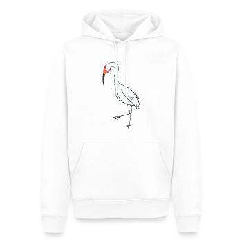 Oiseaux migrateurs Grue Oiseau - Sweat à capuche Premium bio Homme - blanc - Devant - Nico (187cm)
