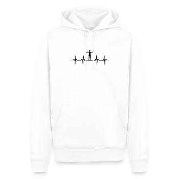 Musculation Gym fitness sport Entraînement - Sweat à capuche Premium bio Homme - blanc - Devant - Nico (187cm)