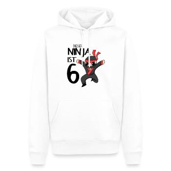 6 Jahre Junge Ninja - 6 Geburtstag - Ich bin 6 - Männer Premium Bio Hoodie - Weiß - Vorne - Nico (187cm)