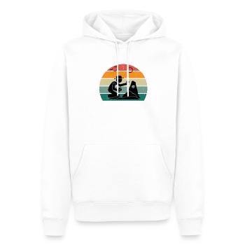 Geocaching Chasse au trésor GPS Recherche de lieux perdus - Sweat à capuche Premium bio Homme - blanc - Devant - Nico (187cm)
