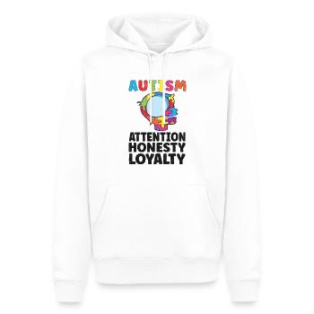 Sensibilisation à l’autisme Maladie autistique Poison autistique - Sweat à capuche Premium bio Homme - blanc - Devant - Nico (187cm)