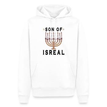 Juif israélite Héritage israélite Juif Israël Juif - Sweat à capuche Premium bio Homme - blanc - Devant - Nico (187cm)