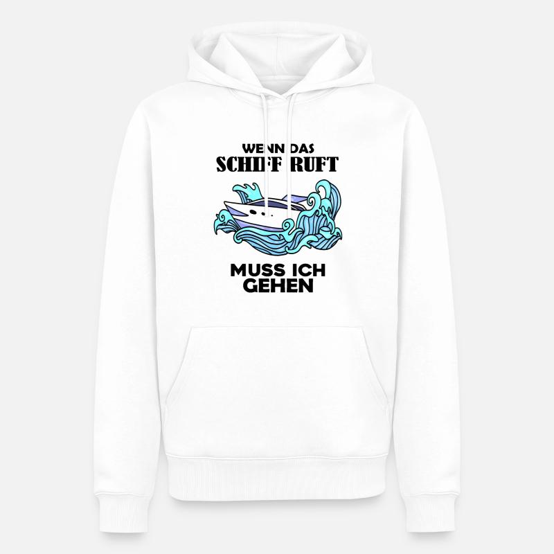 Schiff Schifffahrt - Männer Premium Bio Hoodie - Weiß