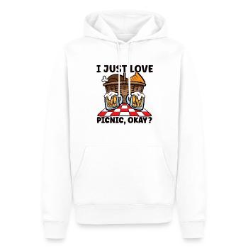Picnic Lover Pique-Panier de nourriture Date de pique- - Sweat à capuche Premium bio Homme - blanc - Devant - Nico (187cm)
